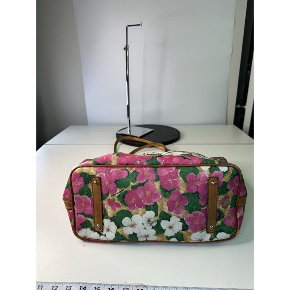 Dooney & Bourke Beautiful Pink And White Floral Print Leather Tote - Picture 12 of 12